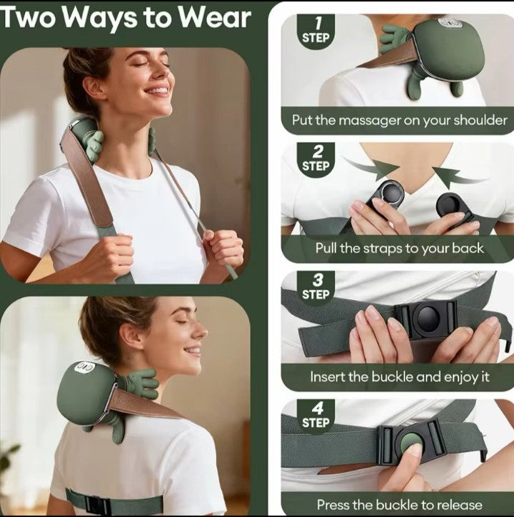 Bionic Neck Shoulder Massager N7 Kneading Massager Shawl 3-Level Modes Neck Cervical Waist Leg Body Muscles Massage Pillow