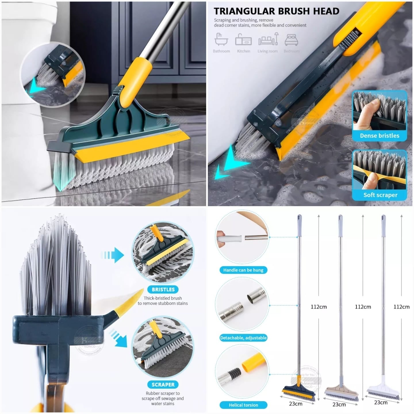2 in 1 bathroom cleaning brush Rotatable