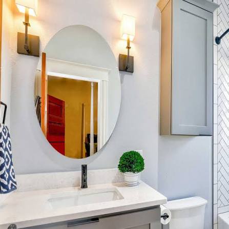 Acrylic Oval Mirror Wall Stickers | Waterproof Self-Adhesive